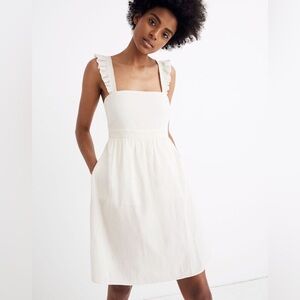 NWT Madewell Ruffle-Strap Empire Dress in Pearl Ivory size 6
